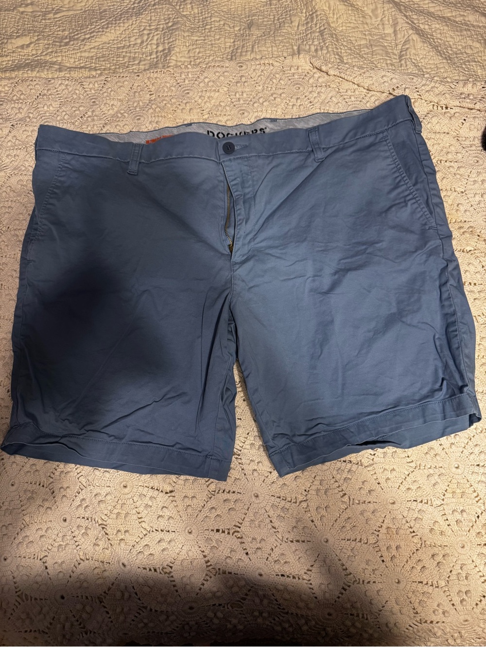 Dockers Men's Slate Blue Flat Front Chino Shorts